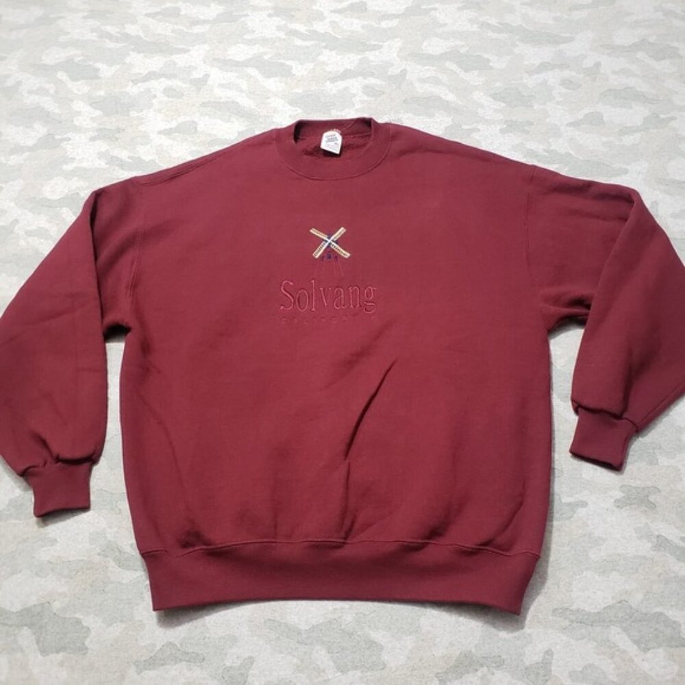 Vintage Destination Sweatshirt Mens XL Red Pullover Long Sleeve Made In USA - Picture 1 of 9